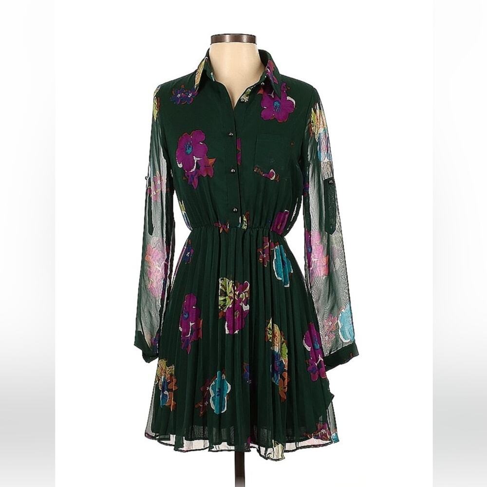213 Industry chiffon pleated skirt dress, small